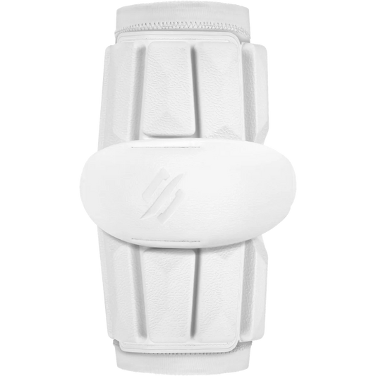 StringKing Armor 1 white lacrosse arm pads front view